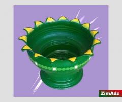 Vibrant Green Patio Planter