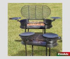 Braai with Two Swivel Skillets