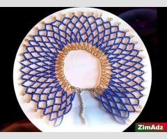 Blue beaded Bib Necklace