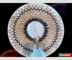 Gold beaded Bib Necklace