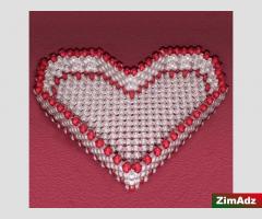 Beaded Heart Vanity Tray